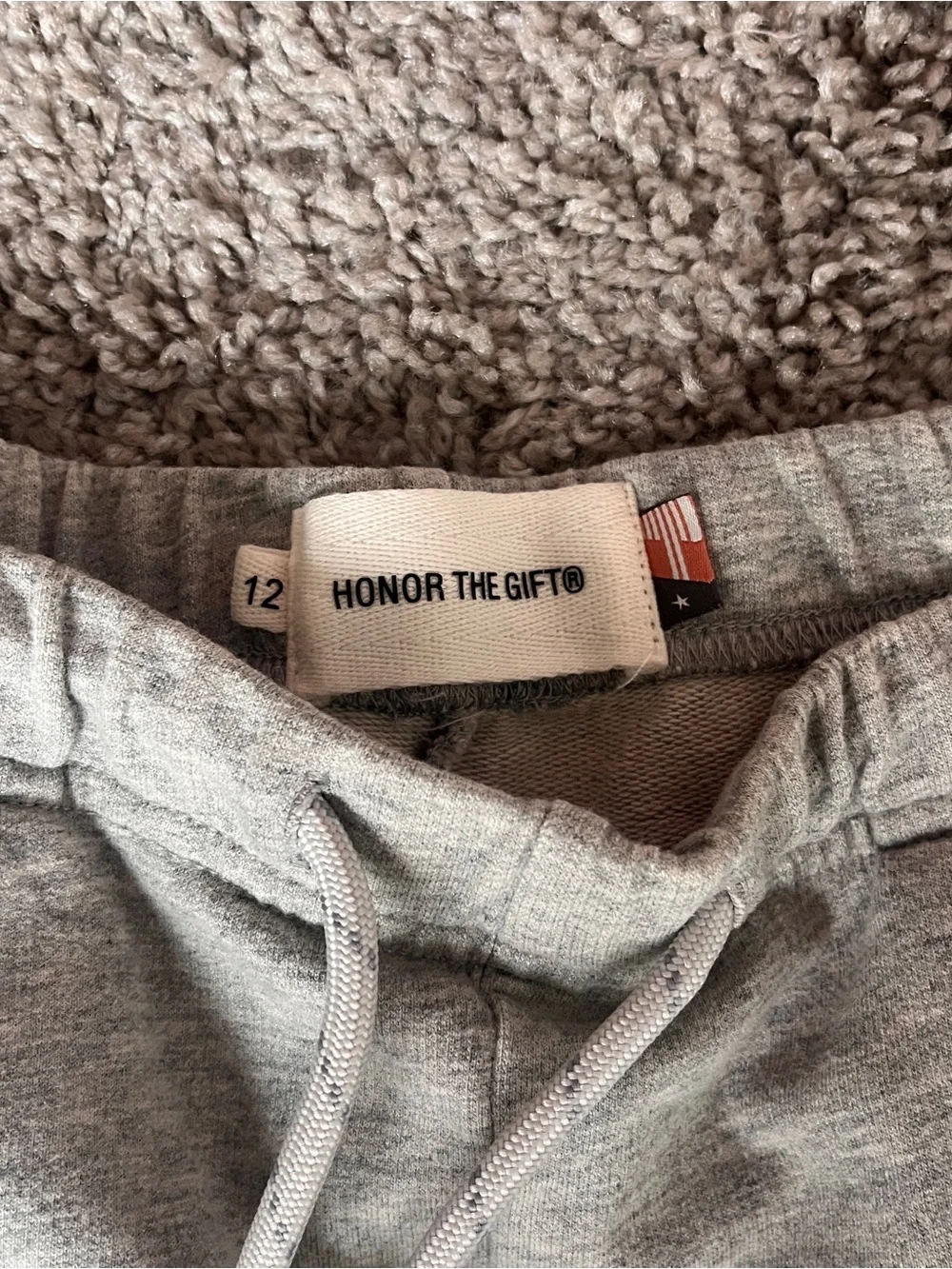Honor The Gift Grey Joggers Kids Size 12 Orange Graphic Streetwear Sweatpants